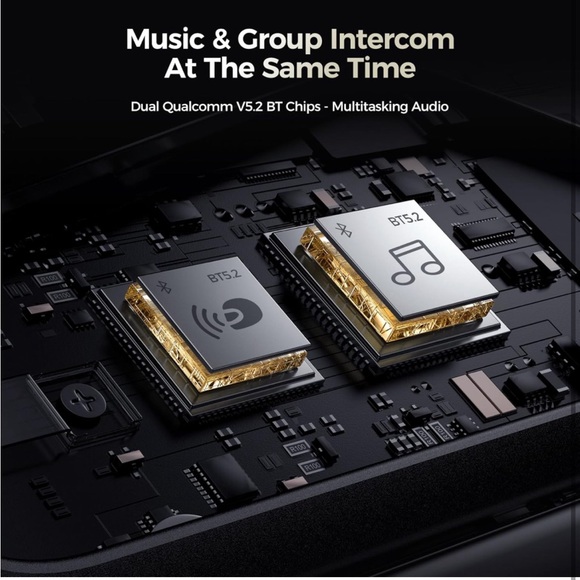 Motorcycle Bluetooth Headset Mesh Intercom 10 Riders HiFi Sound/RGB Light - Picture 2 of 6